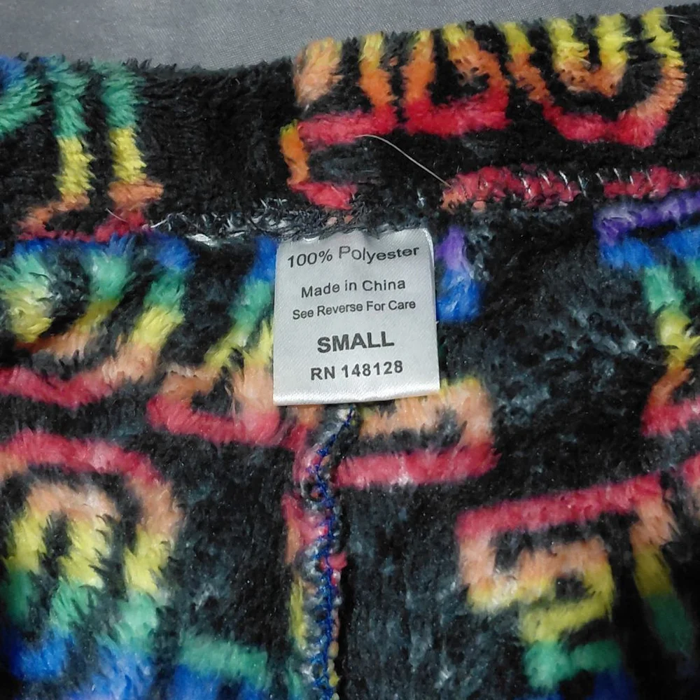 Women's Unbranded Black Rainbow Love Print Pajama Pants S